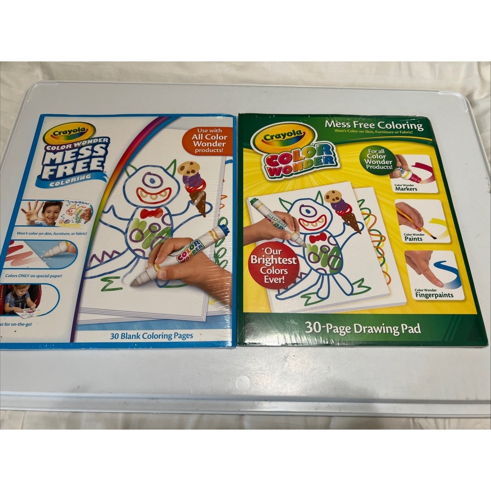 2-Crayola COLOR WONDER MESS FREE Coloring 30-blank page pack Sealed Books Unused